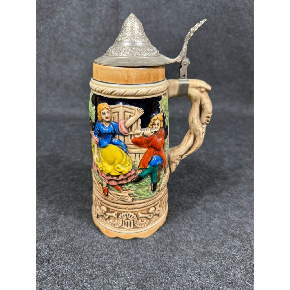 Vintage Japan Musical Lidded Ceramic Beer Stein